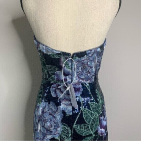 Marchesa Notte Strapless Sequin Mini Cocktail Dress - Picture 9 of 13